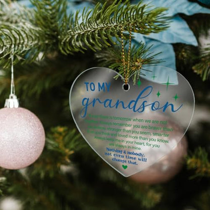 Personalized Acrylic Ornament for Grandma & Grandpa - Holiday Gift, Graduation Keepsake