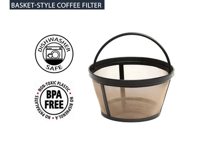 Premium Replacement Charcoal Water Filter Disks for Mr. Coffee Machines 12 Pack + Reusable Basket Coffee Filter fits Mr. Coffee