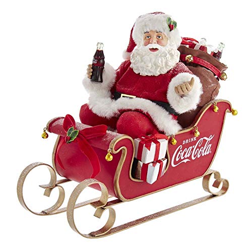 Christmas Santa Figurine with Coca-Cola Sleigh - Holiday Home Decor