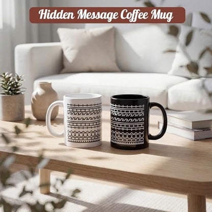 4 Pcs 11 oz Hidden Message Coffee Mugs White Elephant Gift Set - LemonRoad
