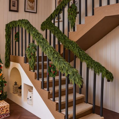 11 Ft Cedar Garland Artificial Christmas Wreath Decor - 2 Pieces