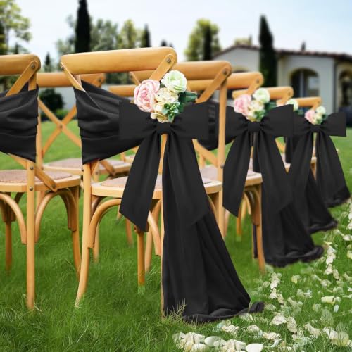 Black Wreath Sash for Front Door - 2 Pcs Embroidery Blank Polyester Twill