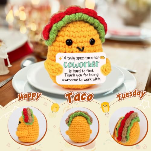 Coworker Appreciation Gift Crochet Taco with Thank You Card - Variation of THIS Listing