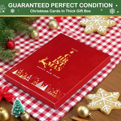 3-Cartoon Christmas Funny Pet Card Set - 24 Holiday Greeting Cards with Envelopes & Seals