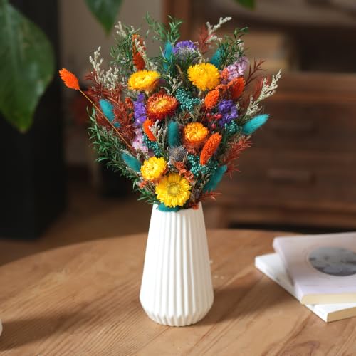 Umero 17-Inch Dried Wildflower Bouquet - Boho Mix, Mixed Colors