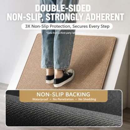 Grey U-Shape Extended Toilet Mat 35x22 Inch Extra Long Bathroom Rug