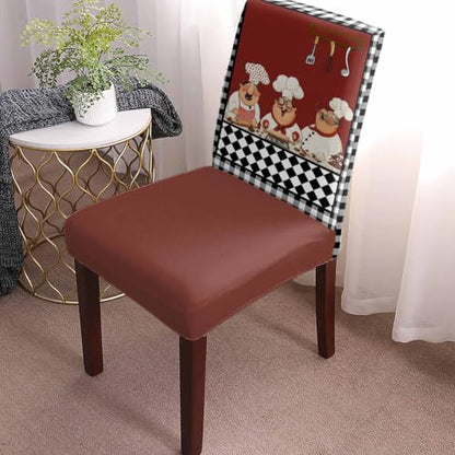 Fat Chefs Dining Chair Covers Set of 4 Black & White Buffalo Plaid Stretch Slipcovers - Washable, Protects & Decorates Chairs