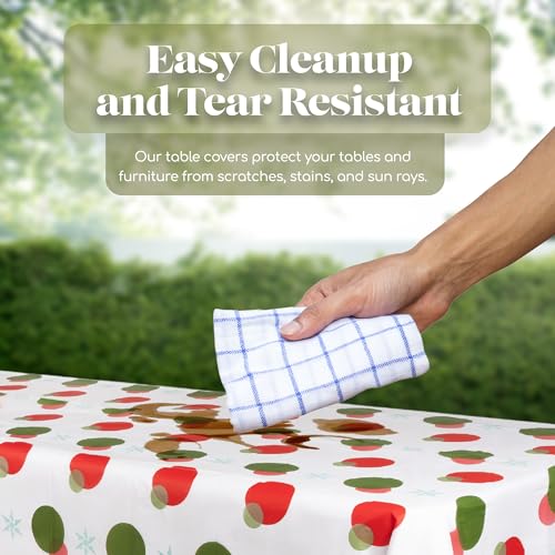 Holiday Snowflake Disposable Tablecloth 54x108 Inches - 12 Pack