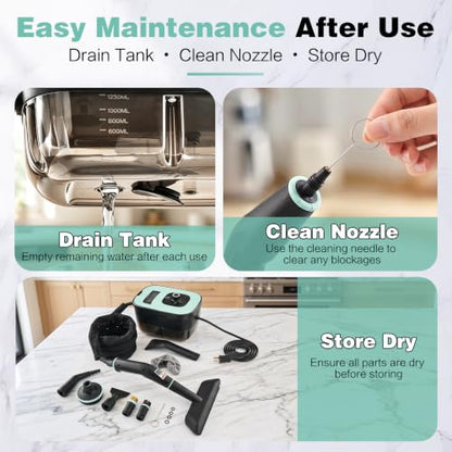 Portable Handheld Steam Cleaner 1500W 221°F Multi-Purpose Steamer