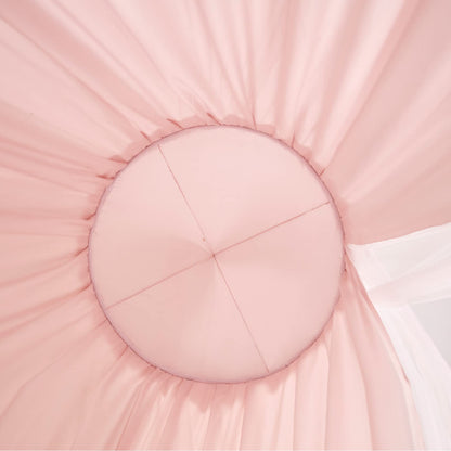 Kertnic Large Dome Bed Canopy for Kids Room Double Layer Mosquito Net, Hanging Play Tent Children Reading Nook Canopies, Princess Castle Dreamy Bedding for Girls Room House Décor (Beige Pink)