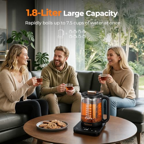 Electric Kettle with Temperature Control 1.8L & Removable Tea Infuser