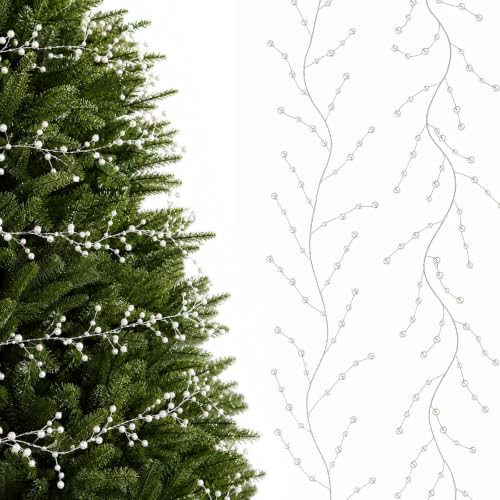 Faux Pearl Garland for Christmas Tree Wedding Decor 11.5ft Long Beaded String