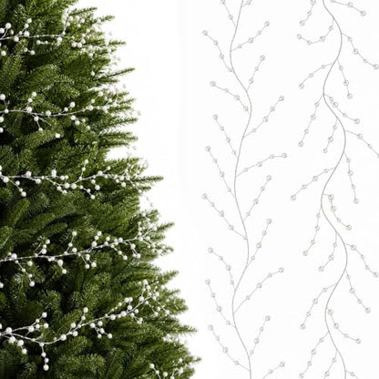 Faux Pearl Garland for Christmas Tree Wedding Decor 11.5ft Long Beaded String