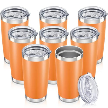 Orange 20 oz Insulated Stainless Steel Tumbler with Lid - Bulk Drinkware