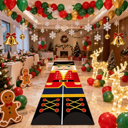 Christmas Long Strip Carpet Nutcracker Design 9.8x2Ft Non-Slip Indoor Rug