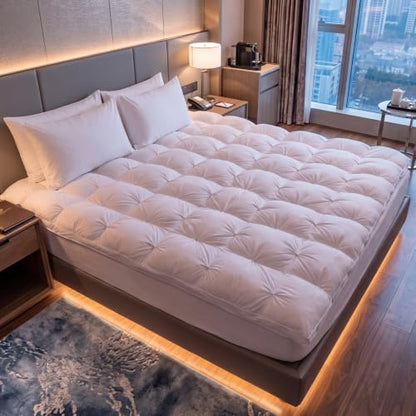 Queen Quilted 1500GSM Luxe Mattress Topper - Plush Cooling Support