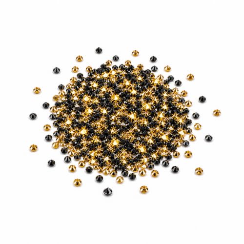 Black and Gold Acrylic Vase Fillers - 1000 Loose Decorative Diamonds