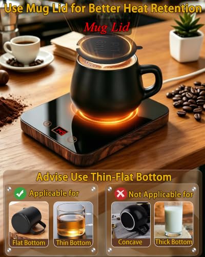 Coffee Mug Warmer for Desk 3.0x11.8 Inch with 1-12H Timer & 3 Temperatures