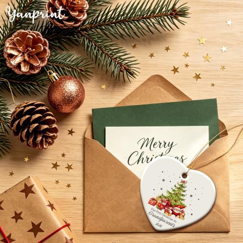 First Time Grandparents Gift Ceramic Christmas Ornament - Baby Announcement 2026