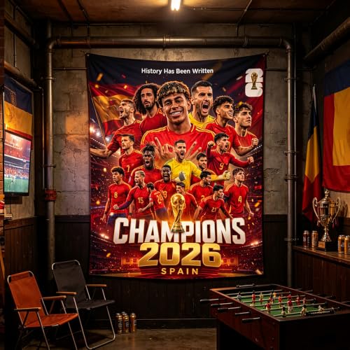 Spain 2026 Soccer Championship Tapestry Wall Hanging for Kids & Fans Gt2 / 39"L x 59"W