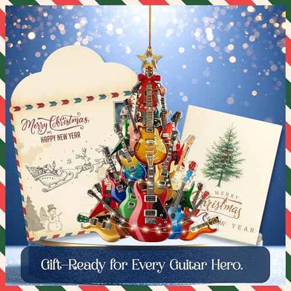 Guitar Christmas Tree Ornament ? Rockin¡¯ Acrylic Tree Decoration, Music Ornaments for Christmas, Musical Instrument Ornament, Funny Gift for Guitar Player, Music Enthusiasts, Teacher Keepsake