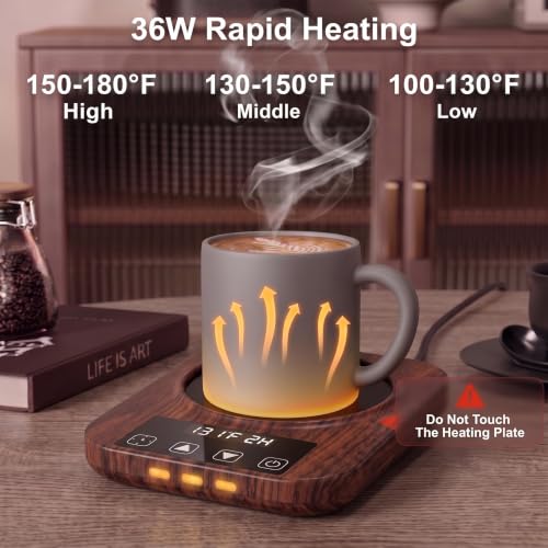 Electric Coffee Mug Warmer with 9 Temperature Settings Large Heating Plate Auto Shut Off