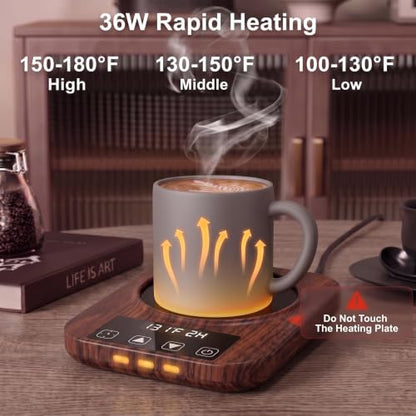 Electric Coffee Mug Warmer with 9 Temperature Settings Large Heating Plate Auto Shut Off