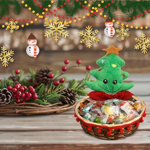Christmas Candy Baskets Set of 4 Santa Reindeer Tree Cookie Decorative Storage Baskets