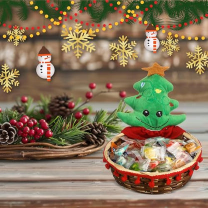 Christmas Candy Baskets Set of 4 Santa Reindeer Tree Cookie Decorative Storage Baskets