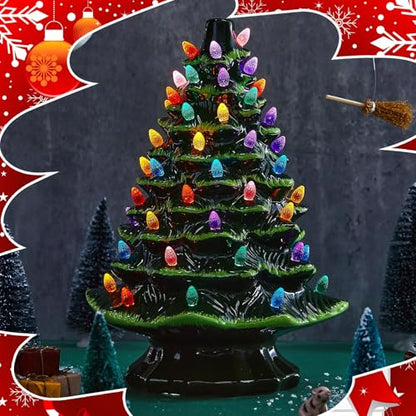 120 Pcs Plastic Flame Christmas Tree Bulbs - Multicolor, Medium