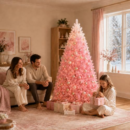 Pink White Gradient 6ft Artificial Christmas Tree with 210 Lights & 750 Tips