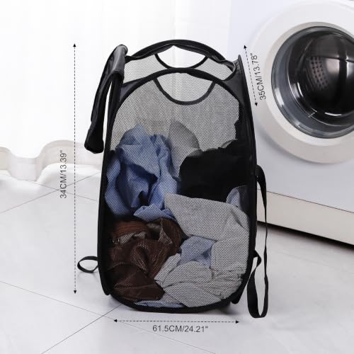 Beige Collapsible Laundry Hamper with Lid & Shoulder Straps - Portable Storage Basket
