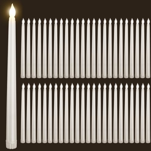 48pcs Flameless LED Taper Candles Bulk Battery Operated for Christmas Halloween Wedding
