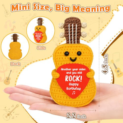 Funny Birthday Gift for Men Women Music Lover Crochet Guitar with Card - Variation of THIS listing