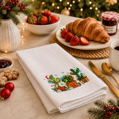 Winter Christmas Cactus Kitchen Towels 16x24 Inch - Sd-4