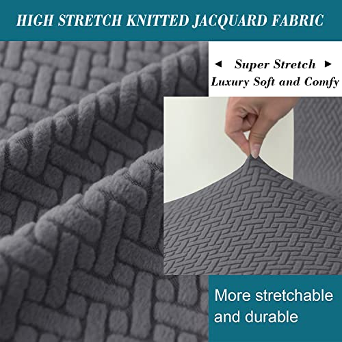 Dark Gray 2-Pack Stretch Bar Stool Covers with Backs - Perfect Fit for 12-18 Inch Height