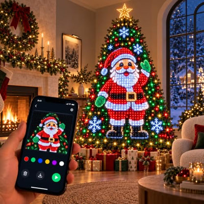 Smart Animated Christmas Tree Lights - DIY Pixel Light Show 6.9ft/2.1m (400 Lights) - App & Remote Control