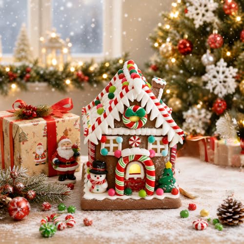 LED Gingerbread House Decorations - Indoor Christmas Village Display