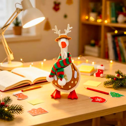 Christmas Reindeer Desk Goose Outfit - Holiday Office Decor Accessory