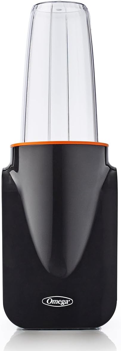 Omega PBL1000BD2 Personal Blender - Powerful 1000W Motor for Smoothies | Includes 2 Blending Cups, Black