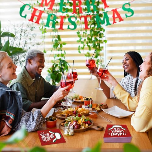 Christmas Vacation You Serious Clark Cocktail Napkins - 50 Pack, 5x5 Inch, Holiday Paper Party Supplies - Serious Variation