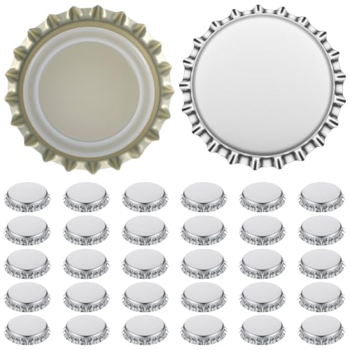 30-Pack Silver Metal Bottle Caps for Home Brewing & Craft Beverages
