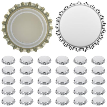 30-Pack Silver Metal Bottle Caps for Home Brewing & Craft Beverages