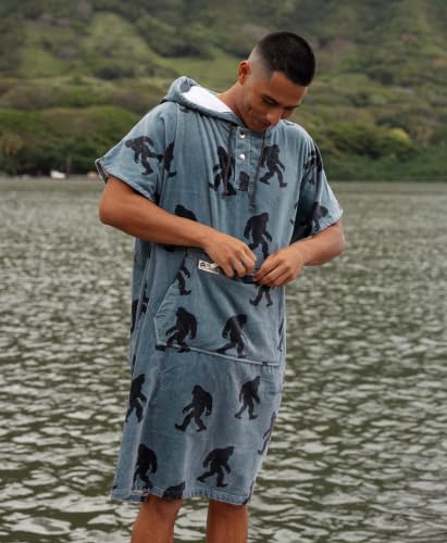 Surf Poncho Ultra Absorbent Hooded Towel Poncho with Zipper Pocket - Bigfoot Variant