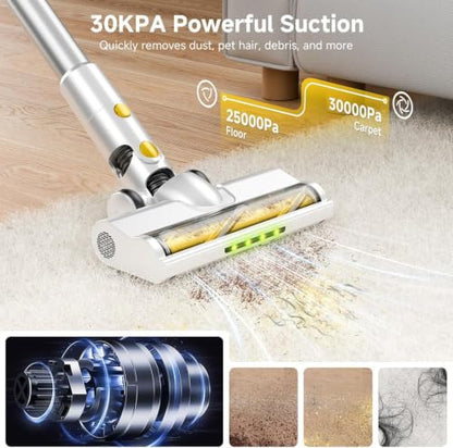 6-in-1 Cordless Stick Vacuum Cleaner with Powerful 30Kpa Suction for Home & Pet Hair