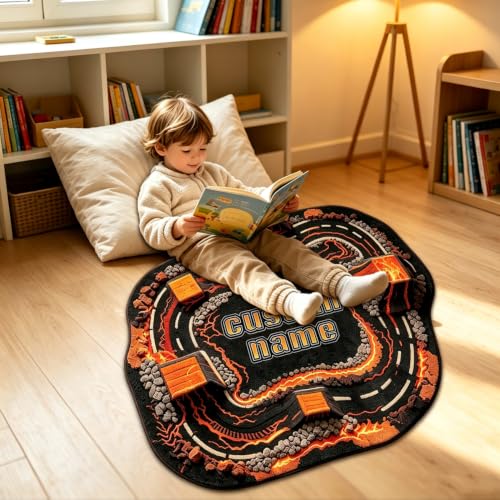 Personalized Off-Road Vehicle Track Rug - Kids Playroom Carpet 8