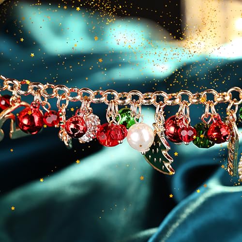 Christmas Jingle Bells Bracelet - Holiday Gift Jewelry for Women