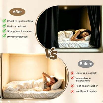 Bunk Bed Curtains 2 Pack Blackout Privacy Panels for Dorms & Loft Beds