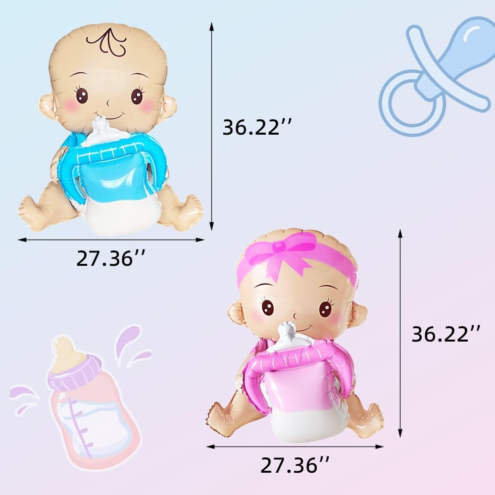 Skiennix Baby Balloon Set - Large 20" x 31" Thickened Foil Balloons for Weddings & Birthdays