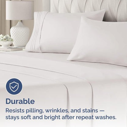 King Standard Pillow Cases - Soft Hotel Quality, Wrinkle Resistant, 2 Piece Set - Light Grey